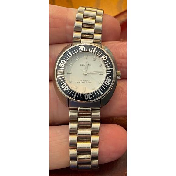 Women's 30mm Nautica Watch, Silver Tone with Black Bezel, WR to 50M - Picture 2 of 4